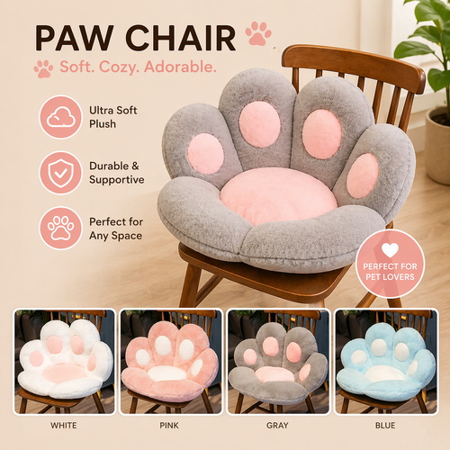 Cozy Paw Seat Cushion – Cat Paw Plush Chair & Floor Pad
