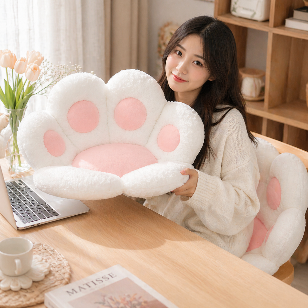 Cozy Paw Seat Cushion – Cat Paw Plush Chair & Floor Pad