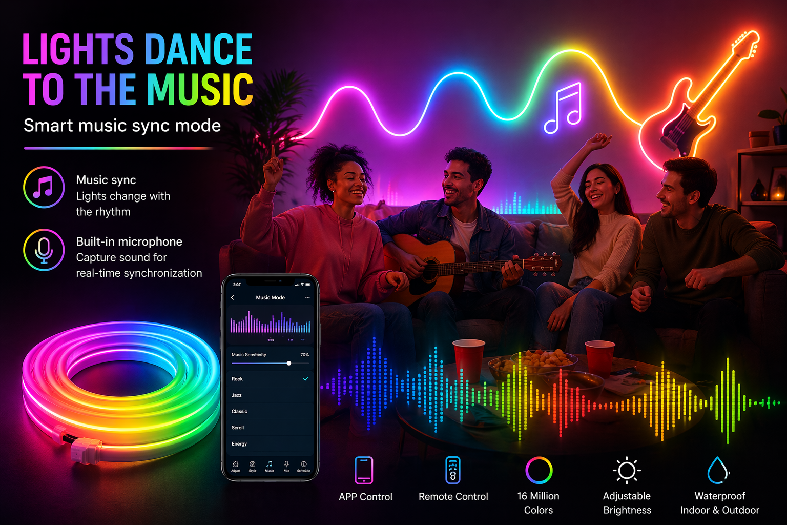 GlowSync RGB Neon Light Strip