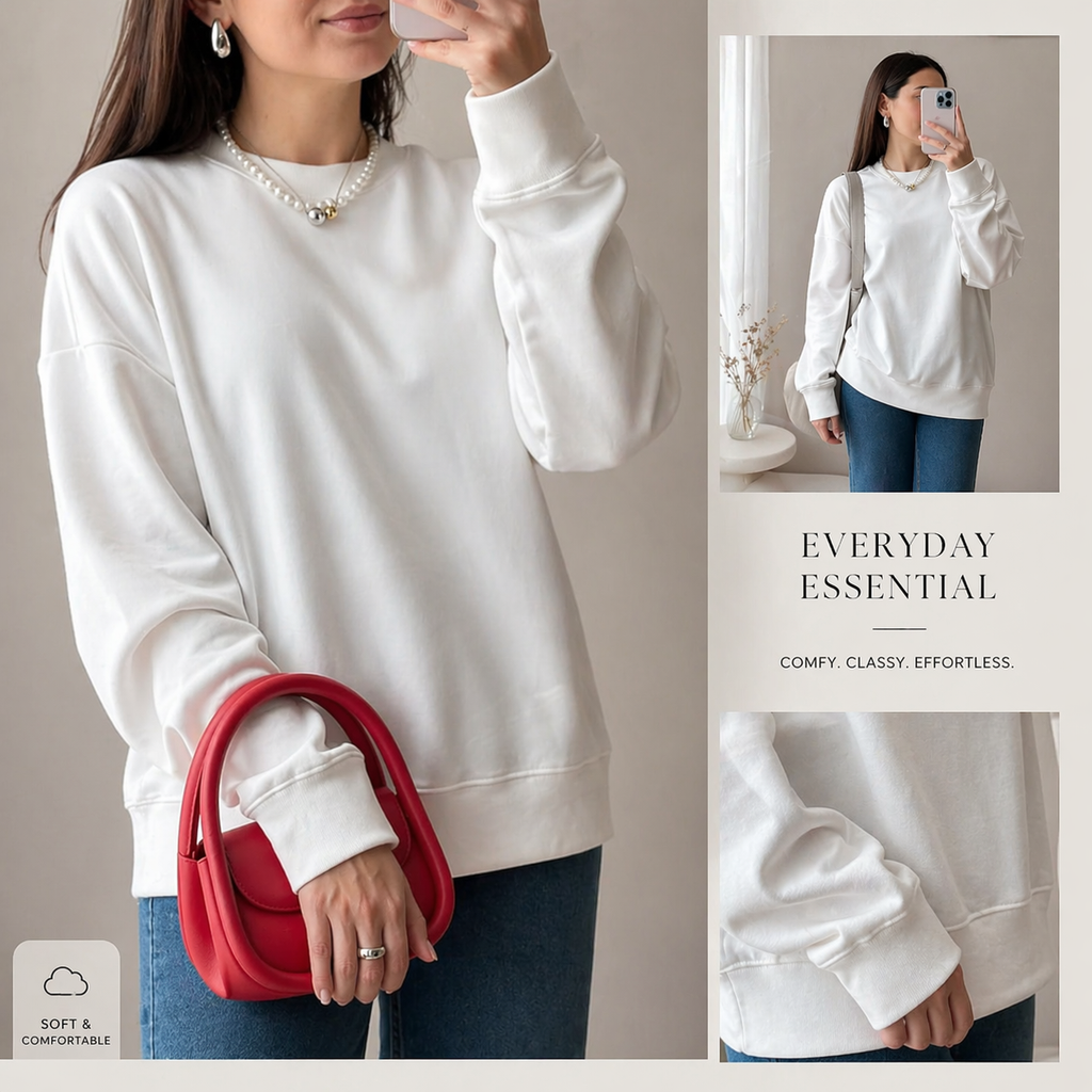 Minimal Fit Sweatshirt – Oversized Cotton Pullover