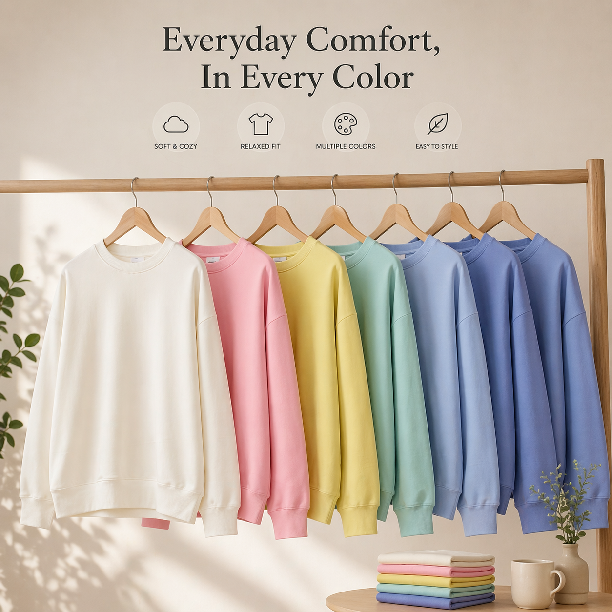 Minimal Fit Sweatshirt – Oversized Cotton Pullover