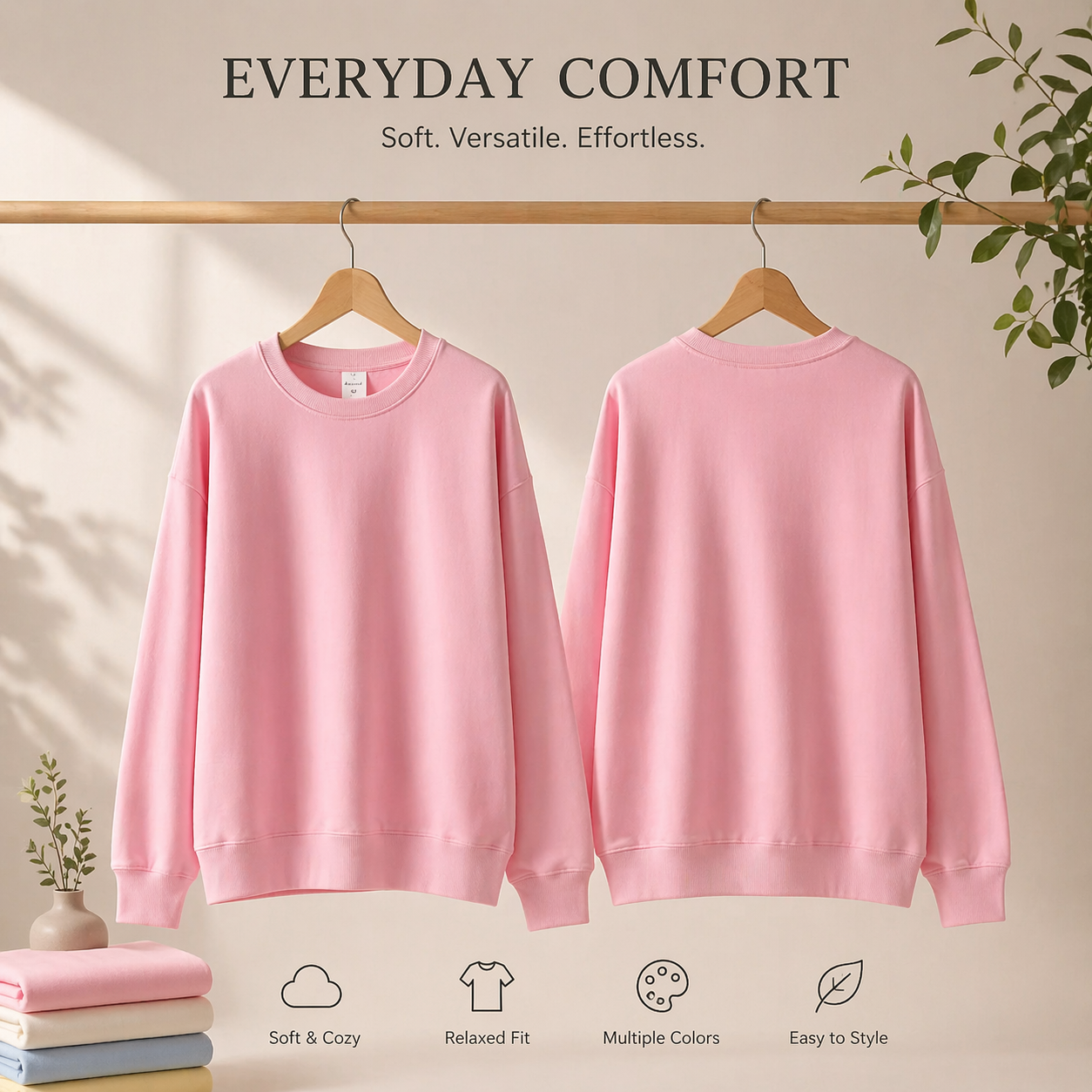 Minimal Fit Sweatshirt – Oversized Cotton Pullover