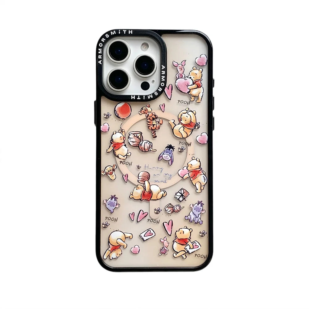 Cute Bear MagSafe Case – Magnetic Stand & Grip Holder