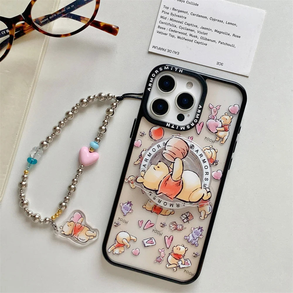 Cute Bear MagSafe Case – Magnetic Stand & Grip Holder