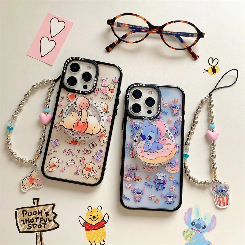 Cute Bear MagSafe Case – Magnetic Stand & Grip Holder