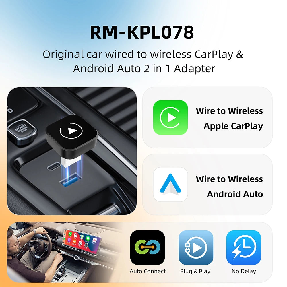 Wireless CarPlay & Android Auto Adapter – Instant Plug & Play