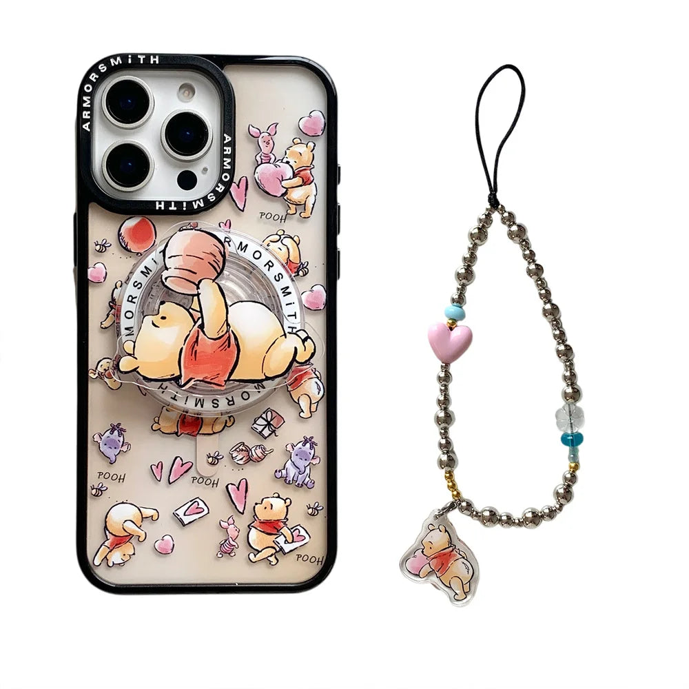 Cute Bear MagSafe Case – Magnetic Stand & Grip Holder