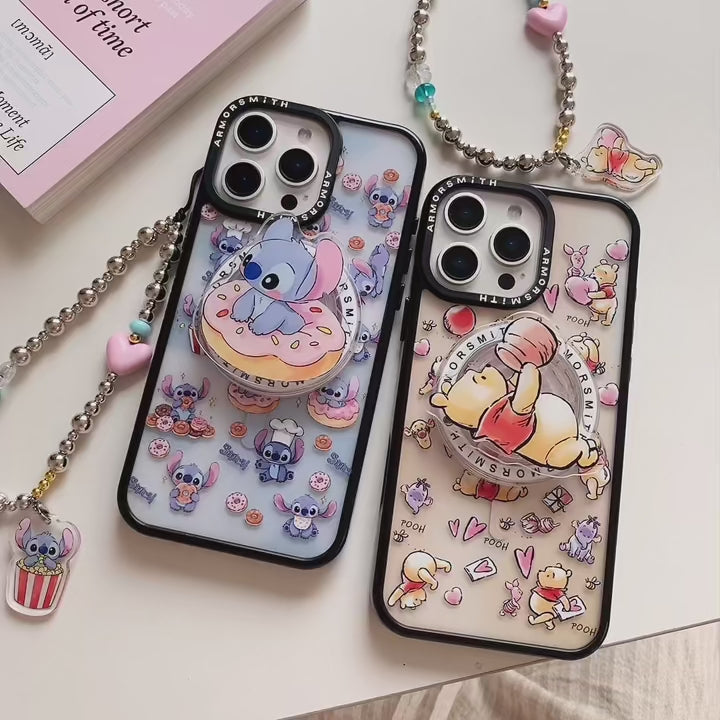 Cute Bear MagSafe Case – Magnetic Stand & Grip Holder