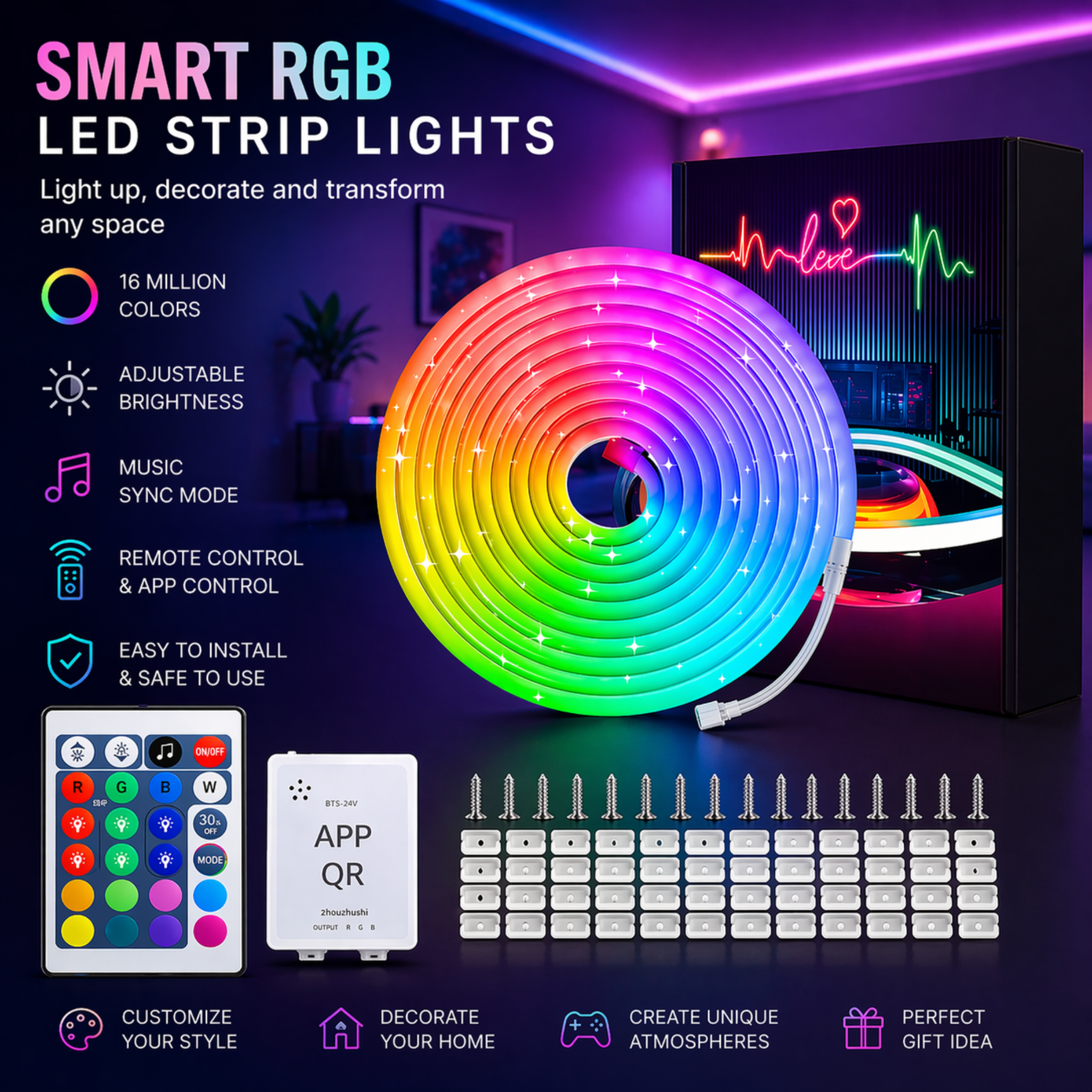 GlowSync RGB Neon Light Strip
